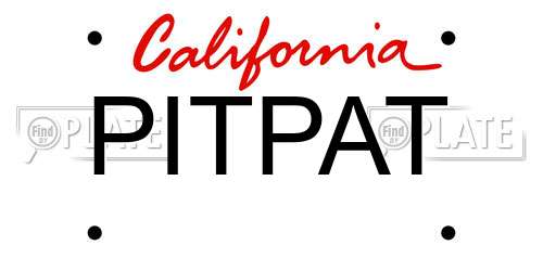 PITPAT California License Plate