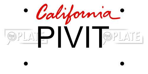 PIVIT California License Plate