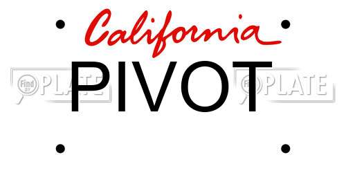 PIVOT California License Plate