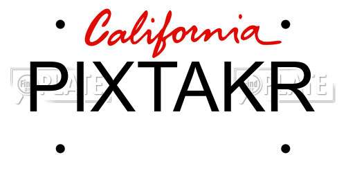 PIXTAKR California License Plate