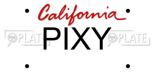 PIXY California License Plate