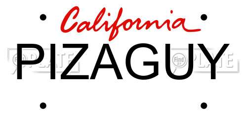 PIZAGUY California License Plate