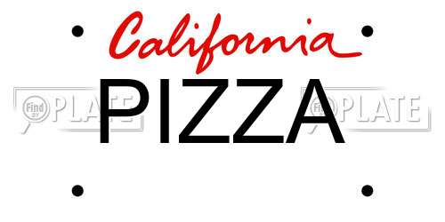 PIZZA California License Plate