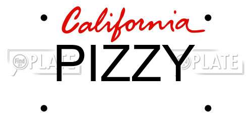 PIZZY California License Plate