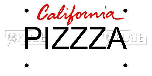 PIZZZA California License Plate