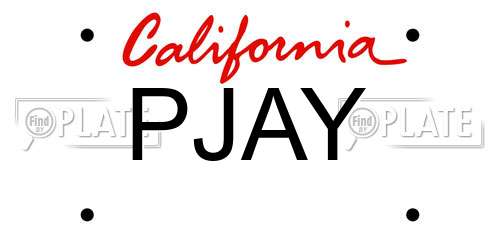 PJAY California License Plate