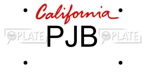 PJB California License Plate