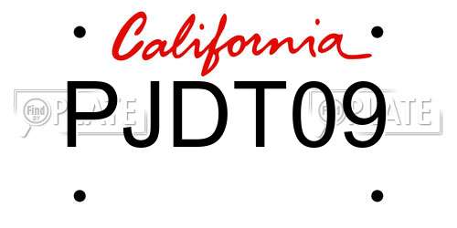 PJDT09 California License Plate