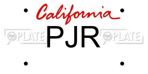 PJR California License Plate