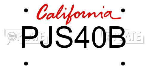 PJS40B California License Plate