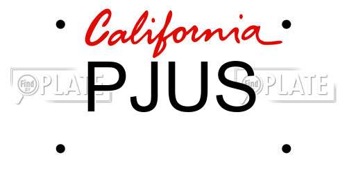 PJUS California License Plate