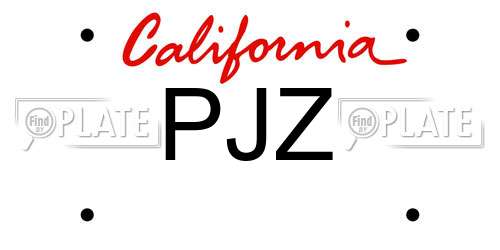 PJZ California License Plate
