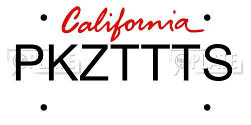 PKZTTTS California License Plate