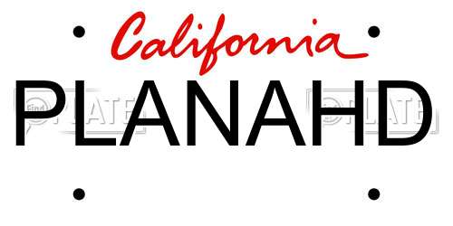 PLANAHD California License Plate