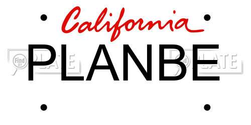 PLANBE California License Plate