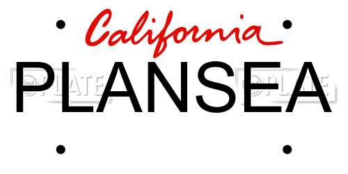 PLANSEA California License Plate
