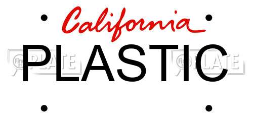 PLASTIC California License Plate