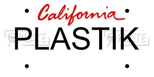 PLASTIK California License Plate