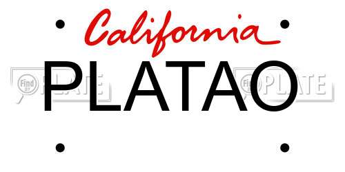 PLATAO California License Plate