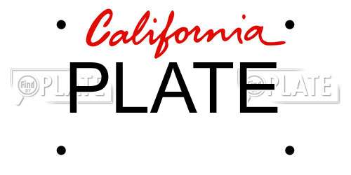 PLATE California License Plate