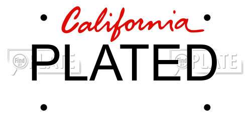 PLATED California License Plate