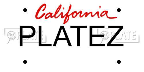 PLATEZ California License Plate