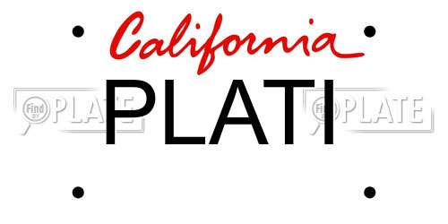 PLATI California License Plate