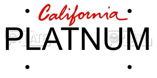 PLATNUM California License Plate