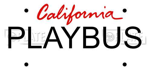 PLAYBUS California License Plate