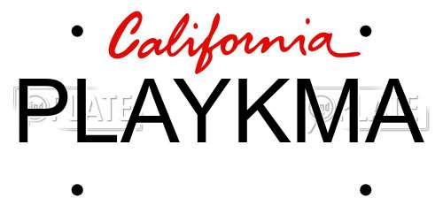 PLAYKMA California License Plate
