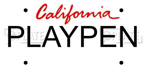 PLAYPEN California License Plate