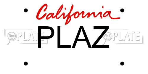 PLAZ California License Plate