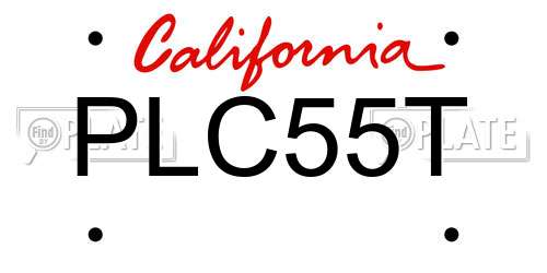 PLC55T California License Plate
