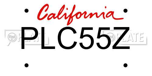 PLC55Z California License Plate