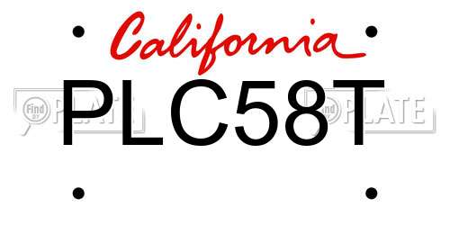 PLC58T California License Plate