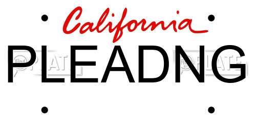 PLEADNG California License Plate