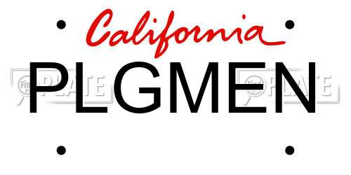 PLGMEN California License Plate