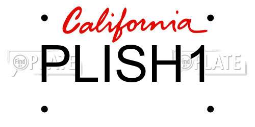 PLISH1 California License Plate