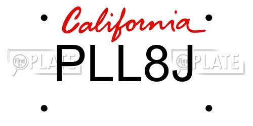 PLL8J California License Plate