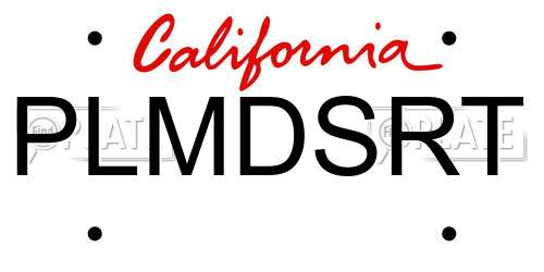 PLMDSRT California License Plate