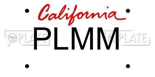 PLMM California License Plate