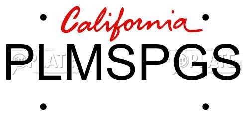 PLMSPGS California License Plate
