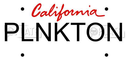 PLNKTON California License Plate