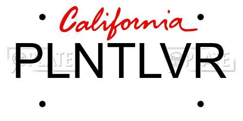 PLNTLVR California License Plate