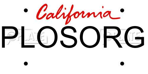 PLOSORG California License Plate