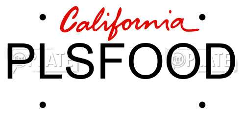 PLSFOOD California License Plate