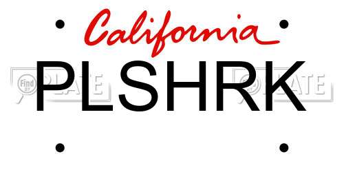 PLSHRK California License Plate