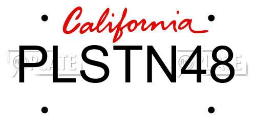 PLSTN48 California License Plate