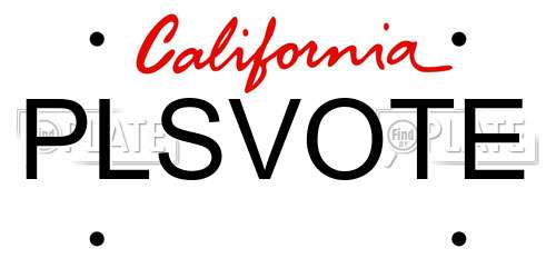 PLSVOTE California License Plate