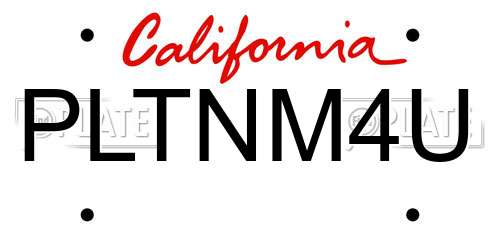 PLTNM4U California License Plate